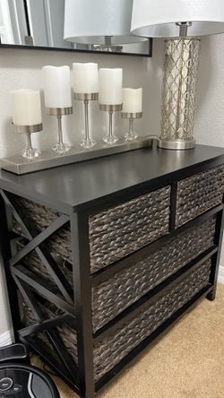 Black furniture with baskets