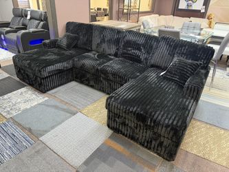 New Black Sleeper Sectional 
