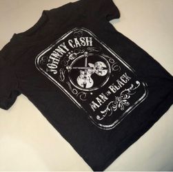 Johnny Cash Man in Black Graphic T-Shirt 3T
