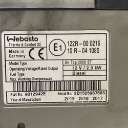 Webasto 2000ST Diesel Heater