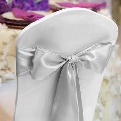 New Silver Satin Sashes Qty 62