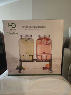 Outdoors Dual Beverage Dispensers with Stand