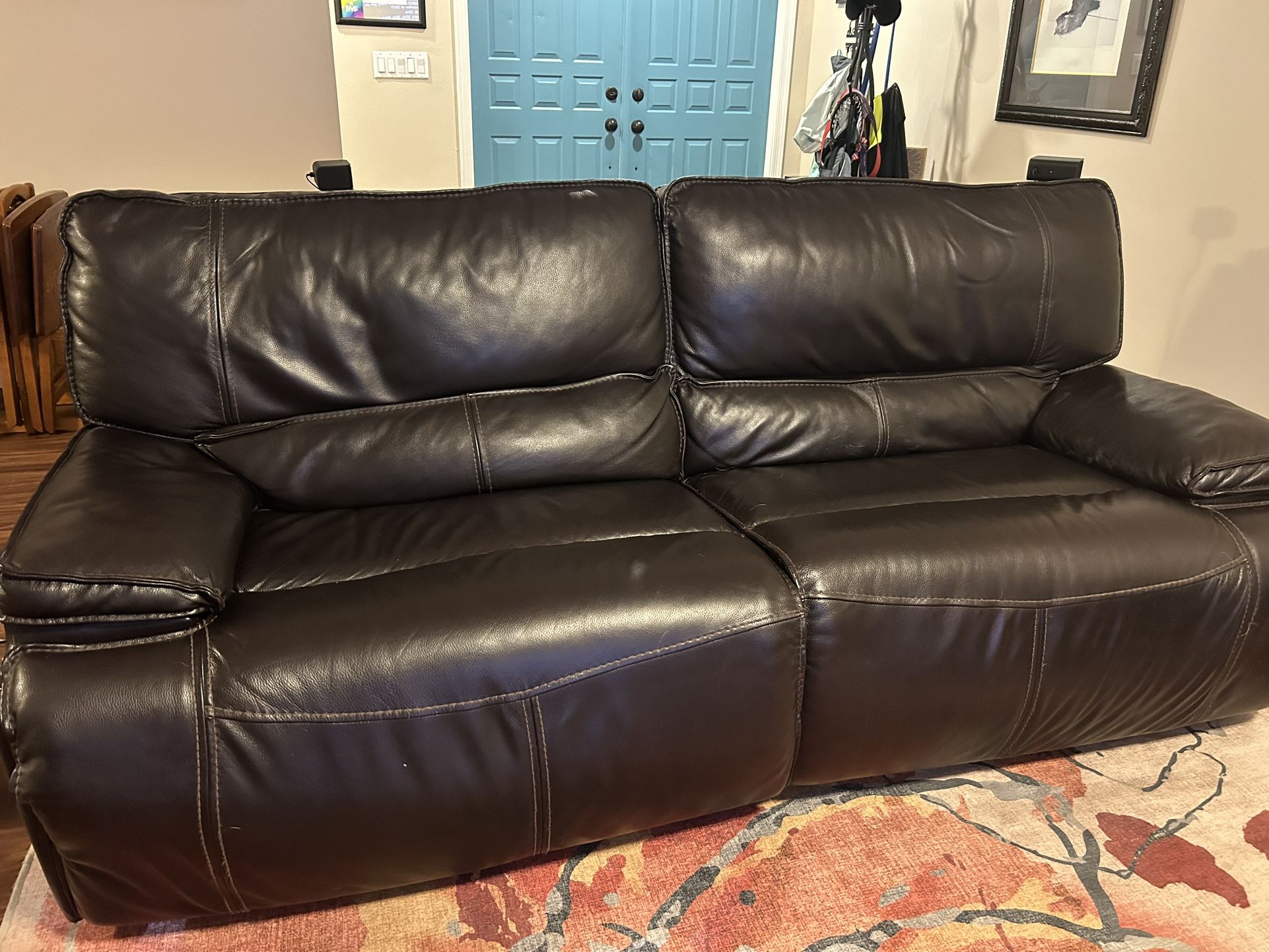 Leather Couch, Power Recline