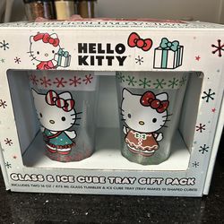 Hello kitty glass and ice set