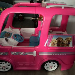 12V Power Wheels Barbie Dream Camper Battery-Powered Ride-On with