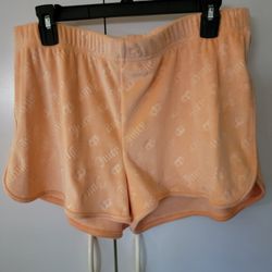 Pair of JUICY COUTURE VELOUR orange SLEEP SHORTS SIZE XL
