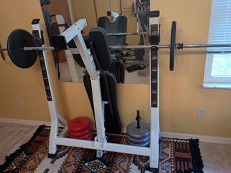 Folding weight bench and weights