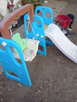 Kids slide and swing