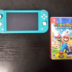 Nintendo Switch Lite Handheld, Model HDH-001, 32GB, Turquoise, Game, Good Condition 