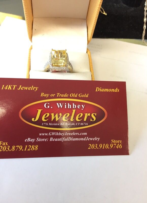 14 Kt ,diamonds,& genuine citrine