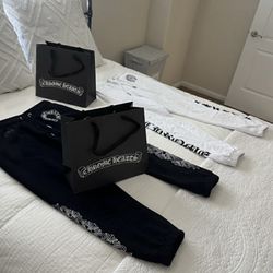 Chrome Hearts White/Black Sweatpants
