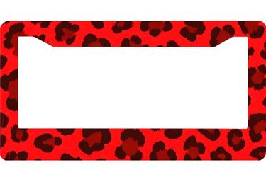 Red Leopard Print License Plate Frame 6.3x12.2in Aluminum Car Truck SUV