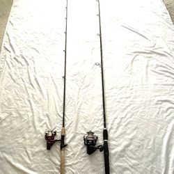 Like New, Hardly Used Shakespeare Medium, Heavy Action And Medium Action, Fishing Rod, And Reel Combos