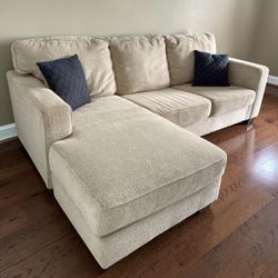 (Sold) Beige Ashley Furniture Sofa with Reversible Chaise