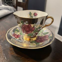 Vintage LM Royal Halsey Fine China Lusterware Tea Cup and Saucer 