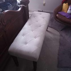 White-Cushion Sofa Bench
