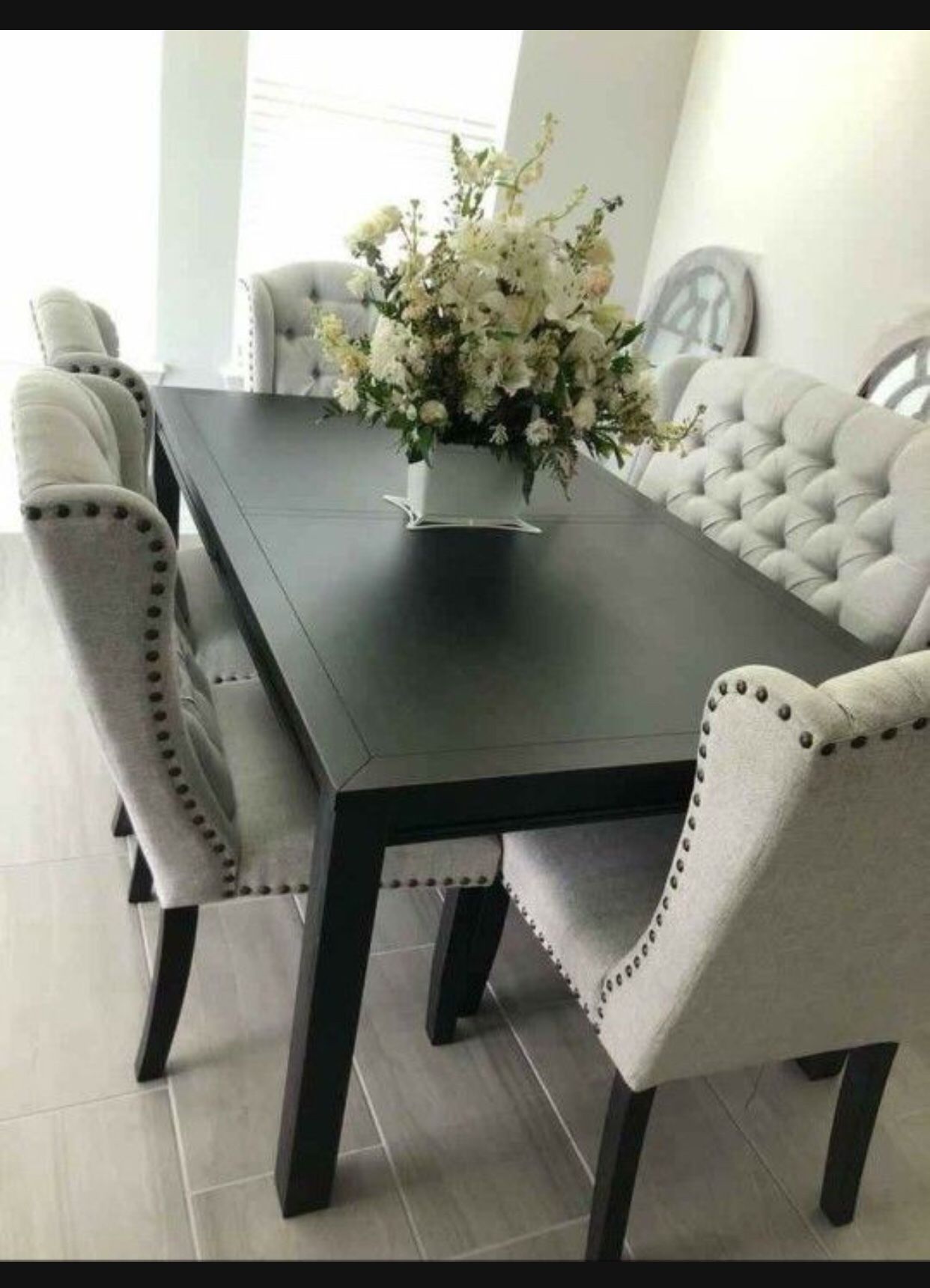 Jeanette dining table and 4 chairs and bench set discount