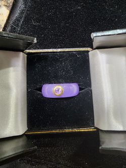 14K Gold Purple Jade Amethyst Ring (A26)