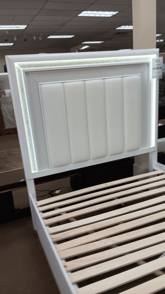 White Glitter Bed Frame