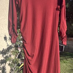Burgundy Long Sleeve Dress