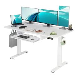 BRAND NEW 
Claiks Standing Desk with Keyboard Tray, Electric Standing Desk Adjustable Height, 55x24 Inches Sit Stand up Desks with Splice Board, Raisi