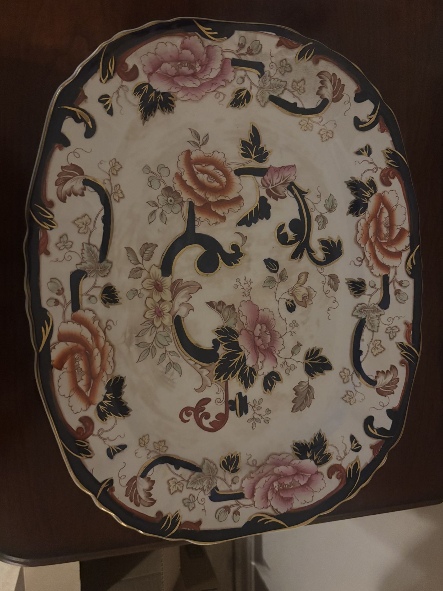 Antique Mason's Mandalay Ironstone serving platter, English.