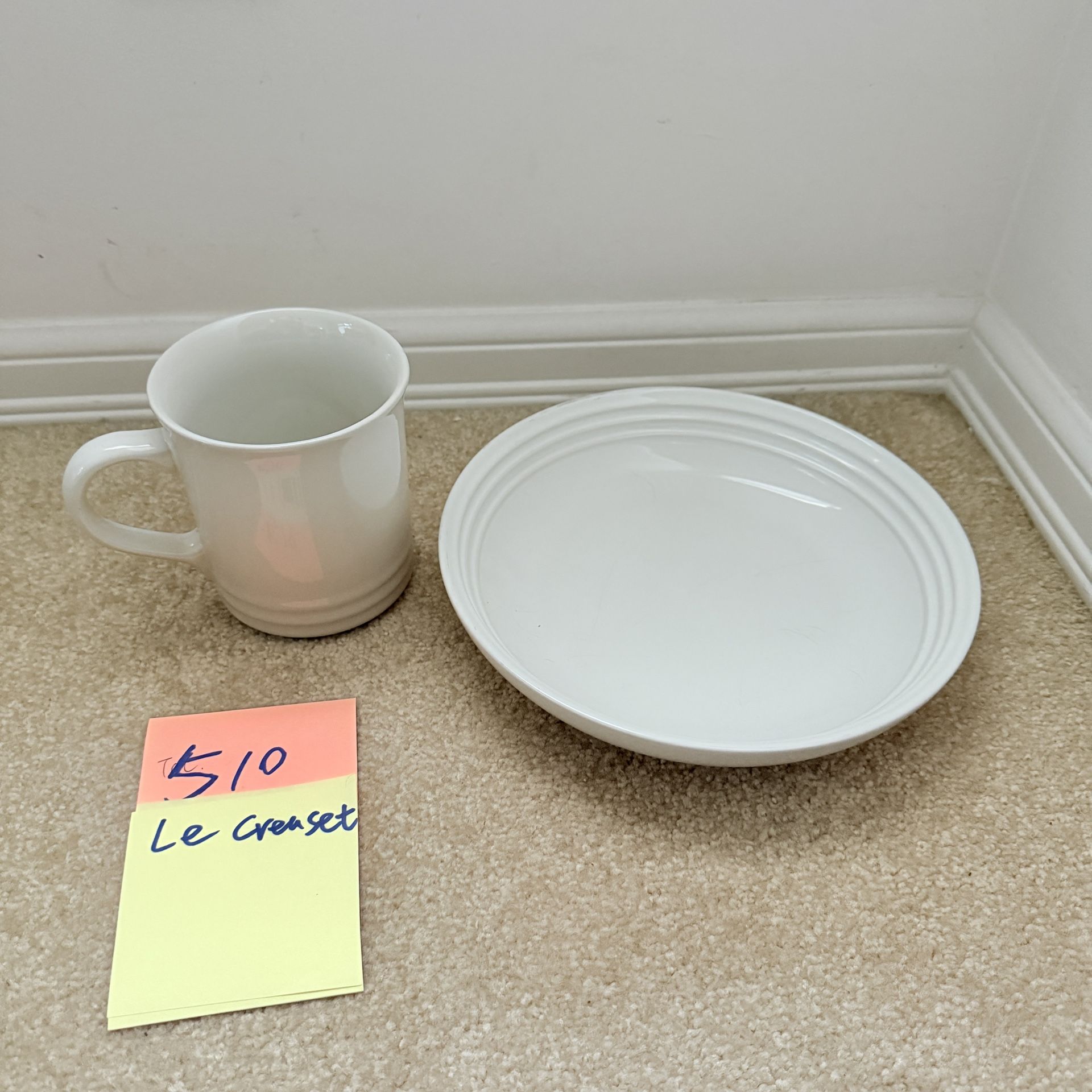 Le Creuset mug cup Pasta Bowl plate Cream white meringue ME