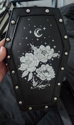 Floral Celestial Coffin Mini Backpack