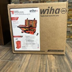 Wiha 32800 Insulated Tool Set with Screwdrivers, Nut Drivers, Pliers, Cutters, Ruler, Knife and Sockets in Rolling Tool Case Brand NEW!! Sealed 
