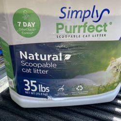 Simply Purrfect Natural Cat Litter- the 35 lbs jug of littler is new and full