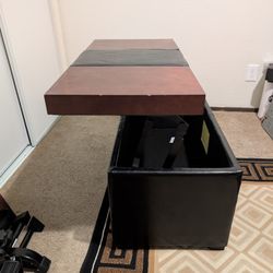Solid Wood And Leather Storage Chest 
