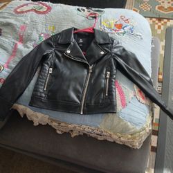 Leather Black Biker Baby Coat