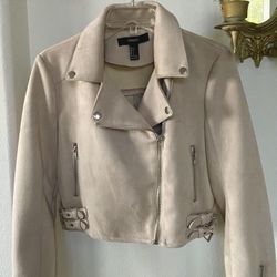 FAUX SUEDE MOTO BIKE JACKET