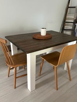 Farmhouse Dining Table with Two Chairs