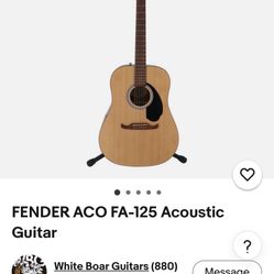 Fender acoustic guitar, beautiful with stand