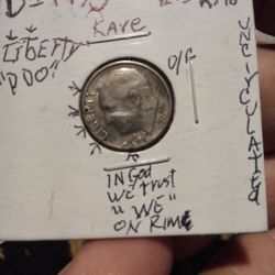Roosevelt Dime 1973 D With error