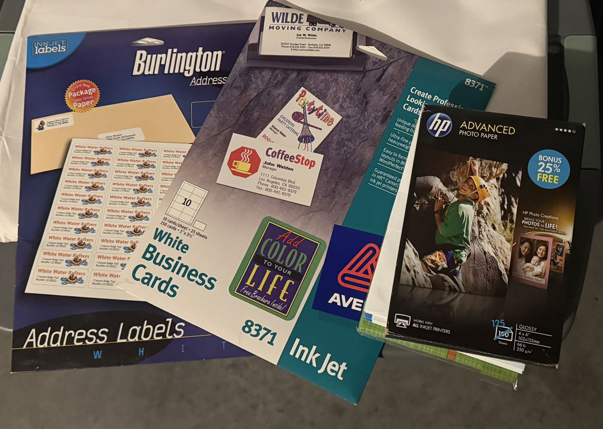 Photo Paper, Printable Address Labels, Laminating Sheets,