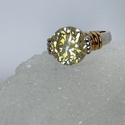 18K GE  Crystal Bead Ring Size 6