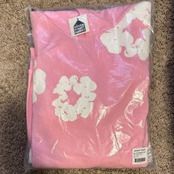 Authentic Pink Denim Tear Hoodie