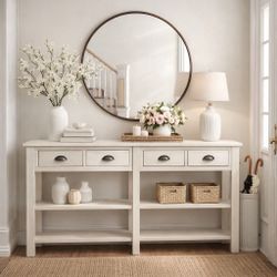 60” ACME Galileo Console Table in Cream [NEW] **Assembly Req** 