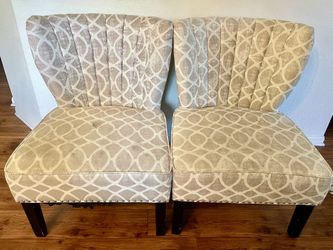 2 White And Gray Living Room Chair