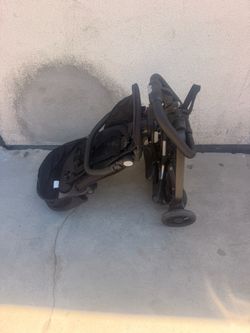 Black Baby Stroller Folded Compact