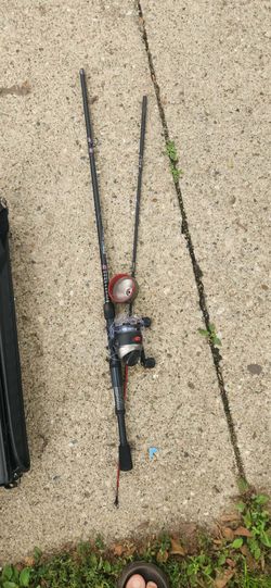 Zebco 33 Rhino Max Spincast Combo featuring a black and gray 6-foot 6-inch fiberglass rod