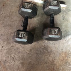 40 Pound PairDumbbells 40 pound pair, iron dumbbells