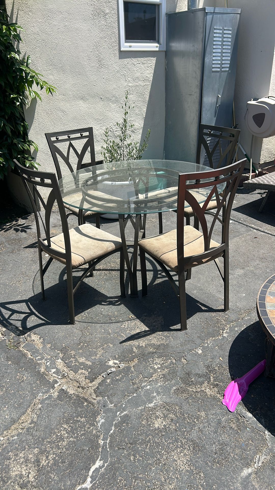 Glass Top Dining Table and Chairs