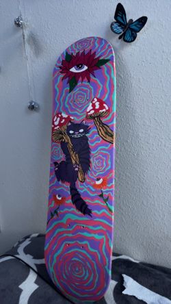 Custom-painted skateboard deck