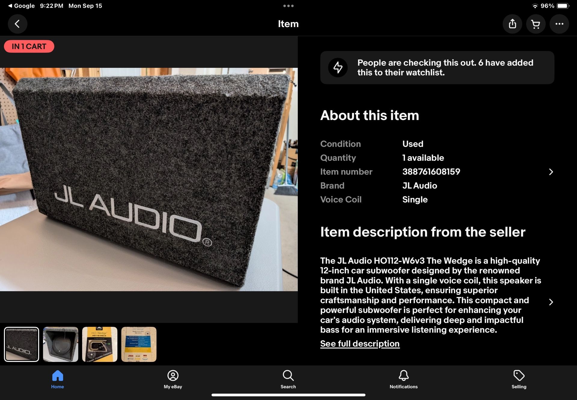 JL Audio 12 In Box Like New