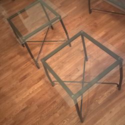 Glass Top Side Tables 24x24x21”