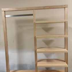 Clothes Rack with Storage shelves (Wood)