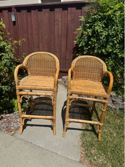 Vintage Bamboo/Rattan barstools (sold as set)
